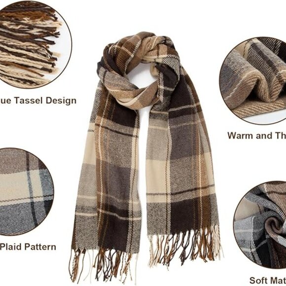 Woman's brown long scarf - Picture 3 of 5